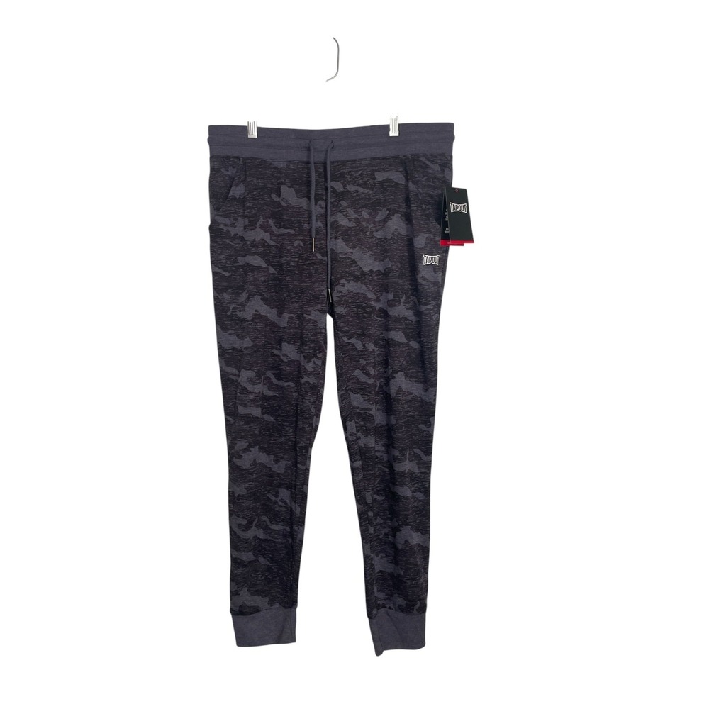 Tapout Jogger Pants Men Large Charcoal‎ Gray Camo Athletic Sweatpants NWT
